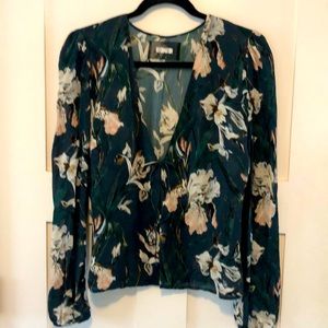 Reformation tie front floral top size M